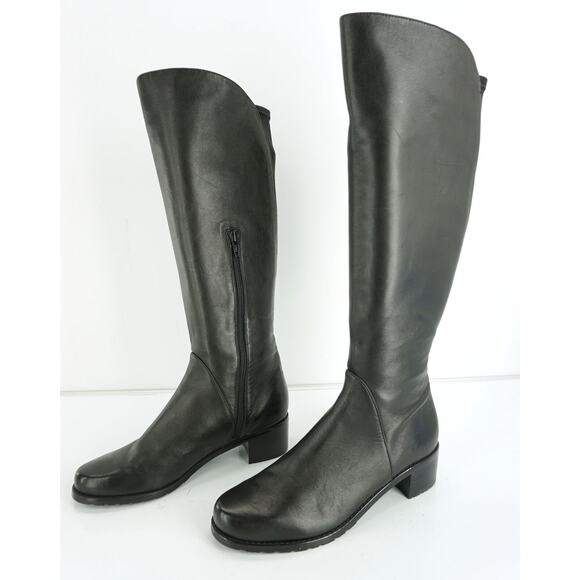 Stuart Weitzman Black leather Arlington Stretch riding boots Size 5.5 New $595 - Picture 6 of 12